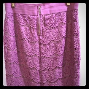 Thalia Pink mauve lace pencil skirt